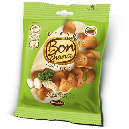 Picture of CLEARANCE-Bread Crisps Garlic Flavour Bon Chance 60g
