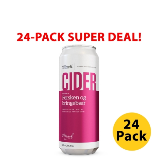 Picture of 24-pack Cider Peach & Raspberry Isbjorn 4.5% 500ml