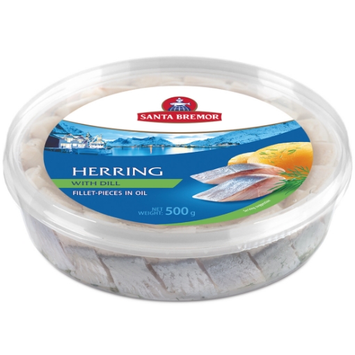 Picture of Atlantic Herring Fillet Lightly Salted with Dill Santa Bremor 500g