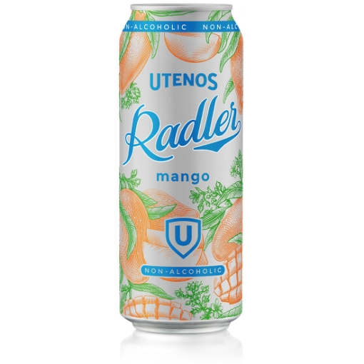 Picture of Fruit beer MANGO 0% Utenos 500ml