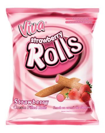 Picture of CLEARANCE-Snack Crispy Sticks with Strawberry Cream Viva 100g