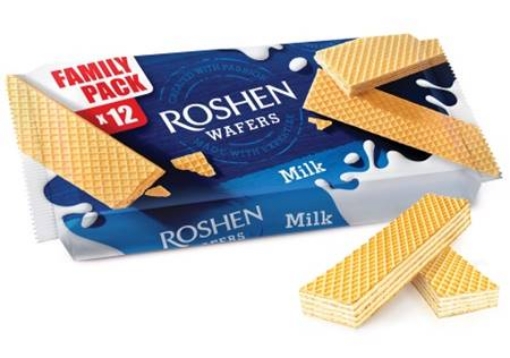 Picture of CLEARANCE-Waffles with Milk Filling Roshen 216g 