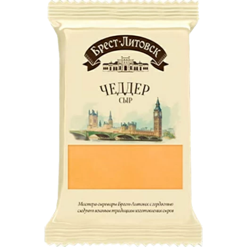 Picture of Cheese Semi-Hard Cheddar Fat 45% Brest-Litovsk 200g