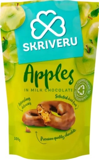 Picture of CLEARANCE-Sweets Apples in Milk Chocolate Skriveru 100g  