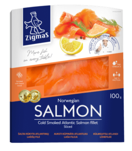 Picture of CLEARANCE-Salmon Fillet Sliced Cold Smoked Zigmas 100g