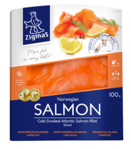 Picture of Salmon Fillet Sliced Cold Smoked Zigmas 100g