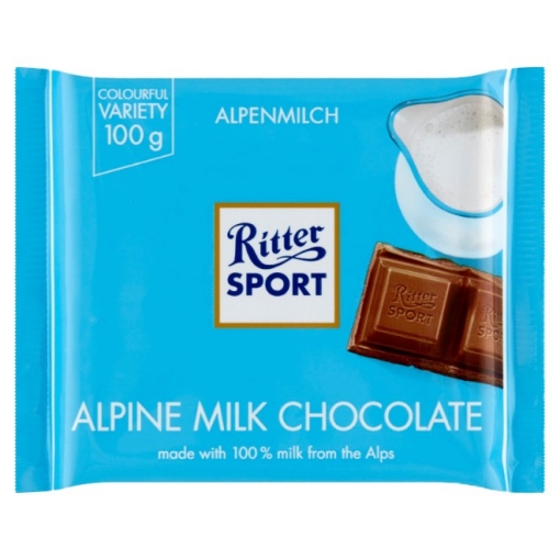 Изображение Шоколад Альпийский молочный Ritter Sport 100г