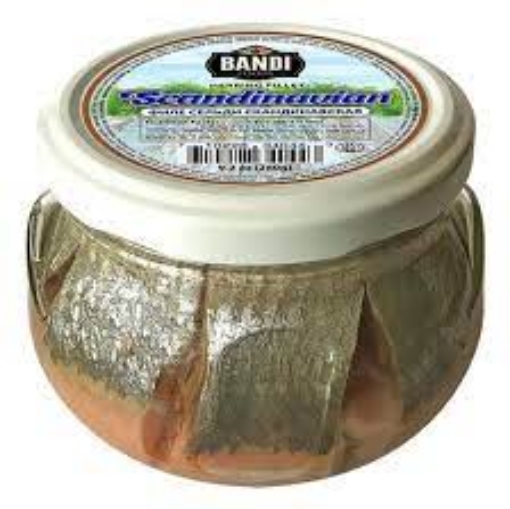 Picture of CLEARANCE-Herring Fillet Scandinavian in Oil Bandi glass 260g