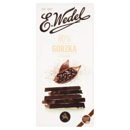 Picture of CLEARANCE-Chocolate extra dark 80% Wedel 100g 