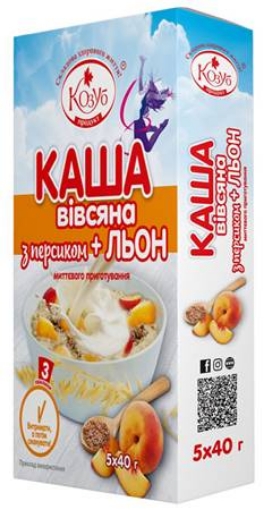 Picture of CLEARANCE-Porridge Oatmeal with Peach and flax seeds Kozub 200g