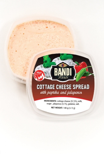 Picture of Cottage Cheese Spread with Paprika and Jalapenos Bandi 140g