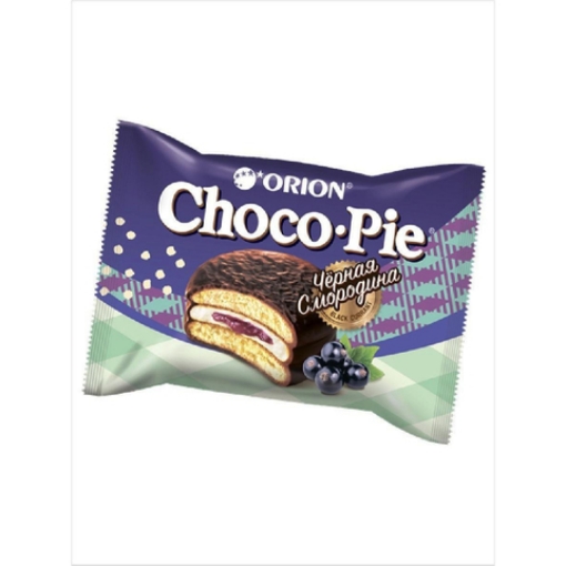 Orion Choco Pie with Black Currant Flavour 30g – Chocolate Marshmallow Pie with Fruity Filling