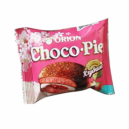 Orion Choco Pie with Strawberry Flavour 30g – Chocolate Marshmallow Pie with Fruity Strawberry Filling