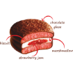 Orion Choco Pie with Strawberry Flavour 30g – Chocolate Marshmallow Pie with Fruity Strawberry Filling